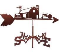 Banderuola segnavento Silhouette Scena di Fattoria Decoion in Stile Que Acciaio Inossidabile Giardino Scena di Fattoria Indicatore di direzione del Vento Strumento di Mis