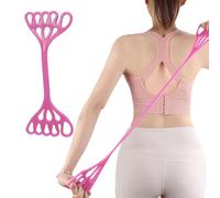 Bandes élastiques d'entraînement pour l'entraînement en force - Corde d'exercice de résistance extensible en TPE avec poignée à cinq doigts, renforcement des bras souple et flexible pour la salle de s