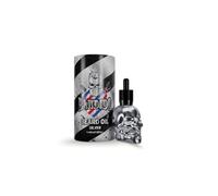 Bandido Olio per barba, per la cura quotidiana della barba di 3 giorni o barba piena, idea regalo per uomini, 40 ml con dispenser per pipetta, design teschio, siero barber-shop, colore argento