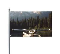 Bandiera 0,9 x 1,5 m, decorazione con 2 occhielli aereo sul lago decorazioni esterne stampa HD 200D banner in poliestere resistente per vacanze cortile grandi bandiere per interni ed esterni