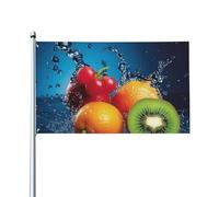 Bandiera 0,9 x 1,5 m, decorazione con 2 occhielli gocce d'acqua frutta decorazioni esterne stampa HD 200D banner in poliestere resistente per vacanze cortile grandi bandiere per interni ed esterni