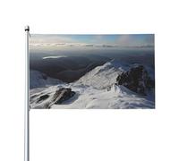 Bandiera 0,9 x 1,5 m, decorazione con 2 occhielli sulla parte superiore della montagna della neve, decorazioni esterne, stampa HD, striscioni in poliestere 200D resistenti per feste e cortili, grandi