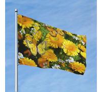Bandiera 10 x 1,8 m farfalla e margherite gialle divertenti bandiere da giardino per tutte le stagioni bandiera per tutte le stagioni bandiera per dormitorio decorazione per feste all'aperto