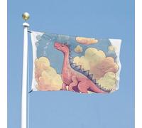 Bandiera 119,4 x 177,8 cm doppia faccia bandiere da giardino piccolo dinosauro bandiera di benvenuto per esterno festivo banner con occhielli in ottone bandiera casa primavera estate grande bandiera