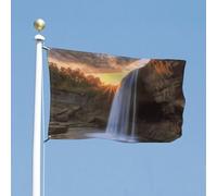 Bandiera 152,4 x 243,8 cm bandiere da cortile a cascata al tramonto bandiera da giardino bandiere di benvenuto per esterni banner per vacanze con occhielli in ottone bandiera per casa primavera estate