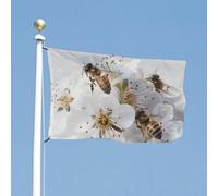 Bandiera 152,4 x 243,8 cm bandiere da cortile a doppia faccia api intorno ai fiori bandiera da giardino bandiere di benvenuto per esterni banner per vacanze con occhielli in ottone bandiera per casa