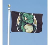 Bandiera 152,4 x 243,8 cm bandiere da cortile a doppia faccia Little Green Dragon's Egg Garden Flag Bandiere di benvenuto per esterni Festività Banner con occhielli in ottone Bandiera per casa
