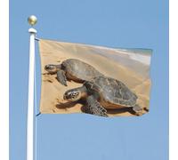 Bandiera 152,4 x 243,8 cm bandiere da cortile a doppia faccia tartarughe sulla spiaggia bandiera da giardino bandiere di benvenuto per esterni banner per vacanze con occhielli in ottone bandiera per