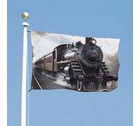 Bandiera 152,4 x 243,8 cm bandiere da cortile a vapore treno da giardino bandiere di benvenuto per esterni festivo banner con occhielli in ottone bandiera casa primavera estate grande bandiera esterna