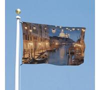 Bandiera 152,4 x 243,8 cm bandiere da giardino a doppia faccia Bella Venezia di notte Bandiera da giardino bandiere di benvenuto per esterni Banner con occhielli in ottone Bandiera per casa primavera