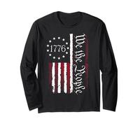 Bandiera 1776 Betsy Ross 13 Stelle Anello Vintage Bandiera USA Maglia a Manica