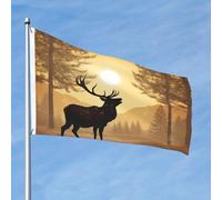 Bandiera 2 x 3 Ft bandiere esterne su entrambi i lati grande bandiera per le vacanze con 2 occhielli in ottone alce opere d'arte bandiera cortile tutte le stagioni bandiere da giardino di benvenuto