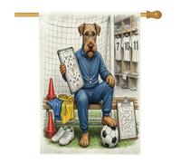 Bandiera 2026 da calcio Airedale Terrier, 71 x 101 cm, double-face, decorativa per esterni, pronta per partita con cucciolo di allenatore, bandiera per la casa, per sport all'aperto, cortile, prato