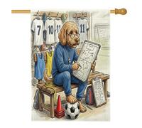 Bandiera 2026 per la casa del cane Cockapoo da 71 x 101 cm, double face, decorativa per esterni, pronta per partita con cucciolo di allenatore, bandiera per la casa, per sport all'aperto, cortile