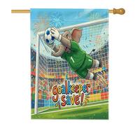 Bandiera 2026 per la stagione calcistica con elefante, 71 x 101 cm, double-face, decorativa per esterni, ideale per portare animali selvatici, per salvare la bandiera della casa in lino, per sport
