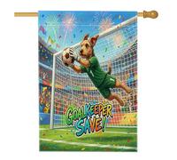 Bandiera 2026 Soccer Lakeland Terrier per cani da 71 x 101 cm, double face, decorativa per esterni, per giocare a cuccioli di portiere, per salvare la bandiera della casa in lino, per sport all'aperto
