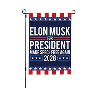 Bandiera 2028 Elon Musk per il Presidente, supporto per bandiere da giardino Elon Musk, 12,5"x18", striscioni bifacciali, cartelli da giardino