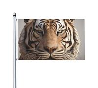 Bandiera 3 x 1,5 m 3D testa di tigre bandiera casa divertente banner per vacanze bandiera verticale su entrambi i lati bandiere da giardino estivo con occhielli in ottone grande bandiera da cortile