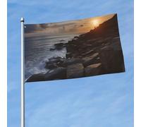 Bandiera 3 x 1,5 m Along The Rocks, bandiere divertenti per vacanze da giardino per tutte le stagioni bandiera per tutte le stagioni bandiera per dormitorio decorazione per feste all'aperto