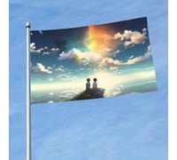 Bandiera 3 x 1,5 m anime cielo divertente bandiere vacanze giardino bandiere per tutte le stagioni bandiera per tutte le stagioni bandiera per dormitorio camera decorazione feste all'aperto