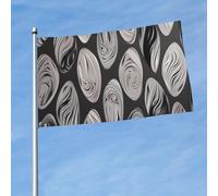 Bandiera 3 x 1,5 m astratta nera argento divertente bandiere vacanze giardino bandiere per tutte le stagioni bandiera per tutte le stagioni bandiera per dormitorio camera decorazione feste all'aperto