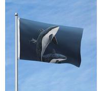 Bandiera 3 x 1,5 m bandiera da giardino bandiera esterna doppia bandiera verticale bandiera balena famiglia bandiere per tutte le stagioni per cortile decorazione esterna segno banner vacanza