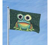 Bandiera 3 x 1,5 m bandiera da giardino bandiera esterna doppia bandiera verticale bandiera dagli occhi grandi rana per tutte le stagioni bandiere per cortile decorazione esterna vacanza banner segno