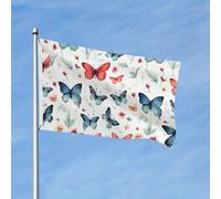 Bandiera 3 x 1,5 m bandiera da giardino bandiera esterna doppia bandiera verticale carino farfalla bandiere per tutte le stagioni per cortile decorazione esterna vacanza banner segno