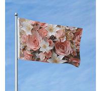 Bandiera 3 x 1,5 m bandiera da giardino bandiera esterna doppia bandiera verticale floreale bouquet da sposa bandiere per tutte le stagioni per cortile decorazione esterna segno banner vacanza