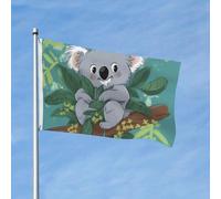 Bandiera 3 x 1,5 m bandiera da giardino bandiera esterna doppia bandiera verticale Koala vite cartone animato bandiere per tutte le stagioni per cortile decorazione esterna vacanza banner segno