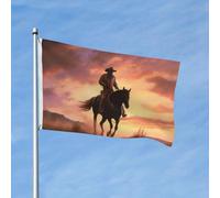Bandiera 3 x 1,5 m bandiera da giardino bandiera esterna doppia faccia bandiera verticale Cowboy West tutte le stagioni bandiere per cortile decorazione esterna banner segno