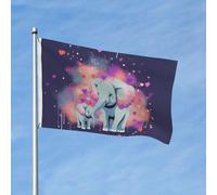 Bandiera 3 x 1,5 m bandiera da giardino bandiera esterna doppia faccia bandiera verticale elefante spruzzi amore tutte le stagioni bandiere per cortile decorazione esterna banner segno di vacanza