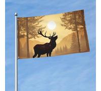 Bandiera 3 x 1,5 m bandiere da esterno a doppia faccia grande banner per vacanze con 2 occhielli in ottone alce opere d'arte bandiera da cortile per tutte le stagioni bandiere da giardino di benvenuto