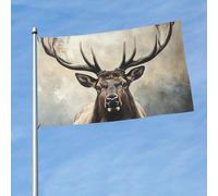 Bandiera 3 x 1,5 m bandiere da esterno a doppia faccia grande banner per vacanze con 2 occhielli in ottone alce opere d'arte bandiera da cortile per tutte le stagioni bandiere da giardino di benvenuto