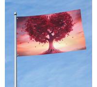 Bandiera 3 x 1,5 m bellissimo cuore albero amore bandiere divertenti vacanze giardino bandiere per tutte le stagioni bandiera per tutte le stagioni bandiera per dormitorio camera decorazione feste