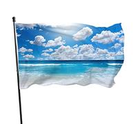 Bandiera 3 x 1,5 m cielo blu e nuvola bianca colori vivaci banner sport all'aperto, resistente allo sbiadimento, bandiera da cortile in poliestere con 2 occhielli in ottone per interni ed esterni