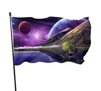 Bandiera 3 x 1,5 m cielo viola pianeta colori vivaci banner sport all'aperto, resistente allo sbiadimento, bandiera da cortile in poliestere con 2 occhielli in ottone per esterni interni decorazione