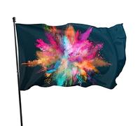 Bandiera 3 x 1,5 m colorato esplosione polvere colori vivaci banner sport all'aperto, resistente allo sbiadimento, bandiera da cortile in poliestere con 2 occhielli in ottone per interni ed esterni