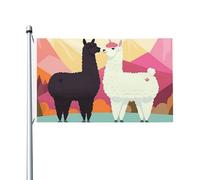Bandiera 3 x 1,5 m Doppio Lato Esterno Giardino Bandiera Verticale Casa Bandiera Alpacas in Love in The Mountains Bandiera di benvenuto Bandiera Vacanza Banner Bandiere Decorative Yard Flag per