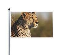 Bandiera 3 x 1,5 m Doppio Lato Esterno Giardino Bandiera Verticale Casa Bandiera Animale Selvatico Leopardo Benvenuto Bandiera Vacanza Banner Bandiere Decorative Yard Flag per Outdoor Portico Giardini