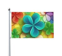 Bandiera 3 x 1,5 m Doppio Lato Esterno Giardino Bandiera Verticale Casa Bandiera Arcobaleno Cerchio Trifoglio Bandiera di Benvenuto Festività Banner Bandiere Decorative Yard Flag per Outdoor Portico