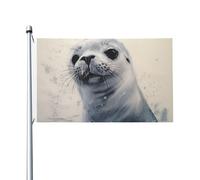 Bandiera 3 x 1,5 m Doppio Lato Esterno Giardino Bandiera Verticale Casa Bandiera Arpa Sigillo Pittura Bandiera di Benvenuto Banner Festività Bandiere Decorative Yard Flag per Outdoor Portico Giardini