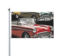 Bandiera 3 x 1,5 m Doppio Lato Esterno Giardino Bandiera Verticale Casa Bandiera Auto Classica Roadsters Vecchio Stile Bandiera di Benvenuto Festività Banner Bandiere Decorative Yard Flag per Outdoor