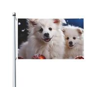 Bandiera 3 x 1,5 m Doppio Lato Esterno Giardino Bandiera Verticale Casa Bandiera Buon Natale Bianco Neve Cane Bandiera di Benvenuto Festività Banner Bandiere Decorative Yard Flag per Outdoor Portico