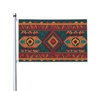 Bandiera 3 x 1,5 m Doppio Lato Esterno Giardino Bandiera Verticale Casa Bandiera Etnica Motivo Geometrico Bandiera di Benvenuto Bandiera Vacanza Banner Bandiere Decorative Yard Flag per Outdoor