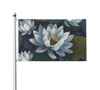 Bandiera 3 x 1,5 m Doppio Lato Esterno Giardino Bandiera Verticale Casa Bandiera Loto Dipinto a Mano Bandiera di Benvenuto Bandiera Vacanza Banner Bandiere Decorative Yard Flag per Outdoor Portico