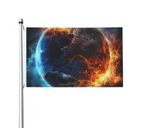 Bandiera 3 x 1,5 m Doppio Lato Esterno Giardino Bandiera Verticale Casa Bandiera Pianeta Ghiaccio e Fuoco Bandiera di Benvenuto Festività Banner Bandiere Decorative Yard Flag per Outdoor Portico