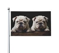 Bandiera 3 x 1,5 m Doppio Lato Esterno Giardino Bandiera Verticale Casa Bandiera Piccolo Bulldog Bianco Bandiera di Benvenuto Banner Festività Bandiere Decorative Yard Flag per Outdoor Portico