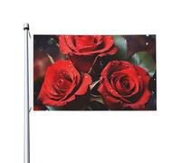 Bandiera 3 x 1,5 m Doppio Lato Esterno Giardino Bandiera Verticale Casa Bandiera Romantico Rose Rosse Bandiera di Benvenuto Festività Banner Bandiere Decorative Yard Flag per Outdoor Portico Giardini