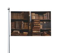 Bandiera 3 x 1,5 m Doppio Lato Esterno Giardino Bandiera Verticale Casa Bandiera Vecchi Libri in Biblioteca Bandiera di Benvenuto Banner Festività Bandiere Decorative Yard Flag per Outdoor Portico